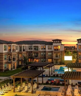 McKinney Square aerial at Twighlight