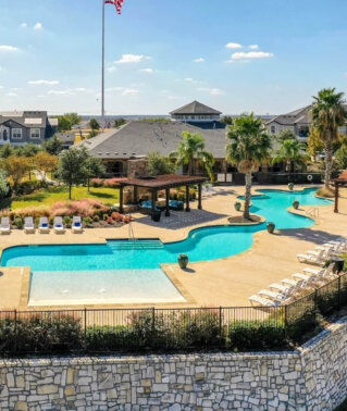 Villages of Briggs Ranch Aerial Pool Photo