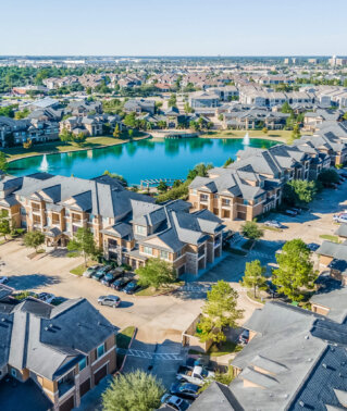 Falls Copper Lake aerial view